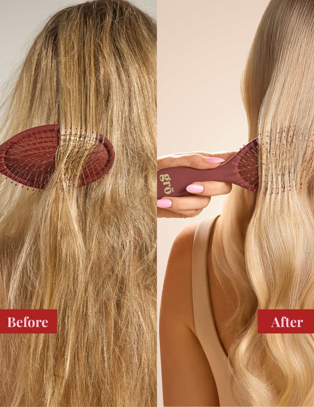 The Chocolate Gro Brush - Gentle Everyday Detangling Brush