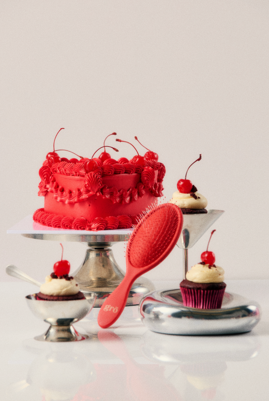 The Red Velvet Gro Brush - Gentle Everyday Detangling Brush